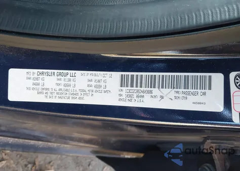 2013 Dodge Avenger Sxt from USA, damaged, VIN 1C3CDZCB5DN603686